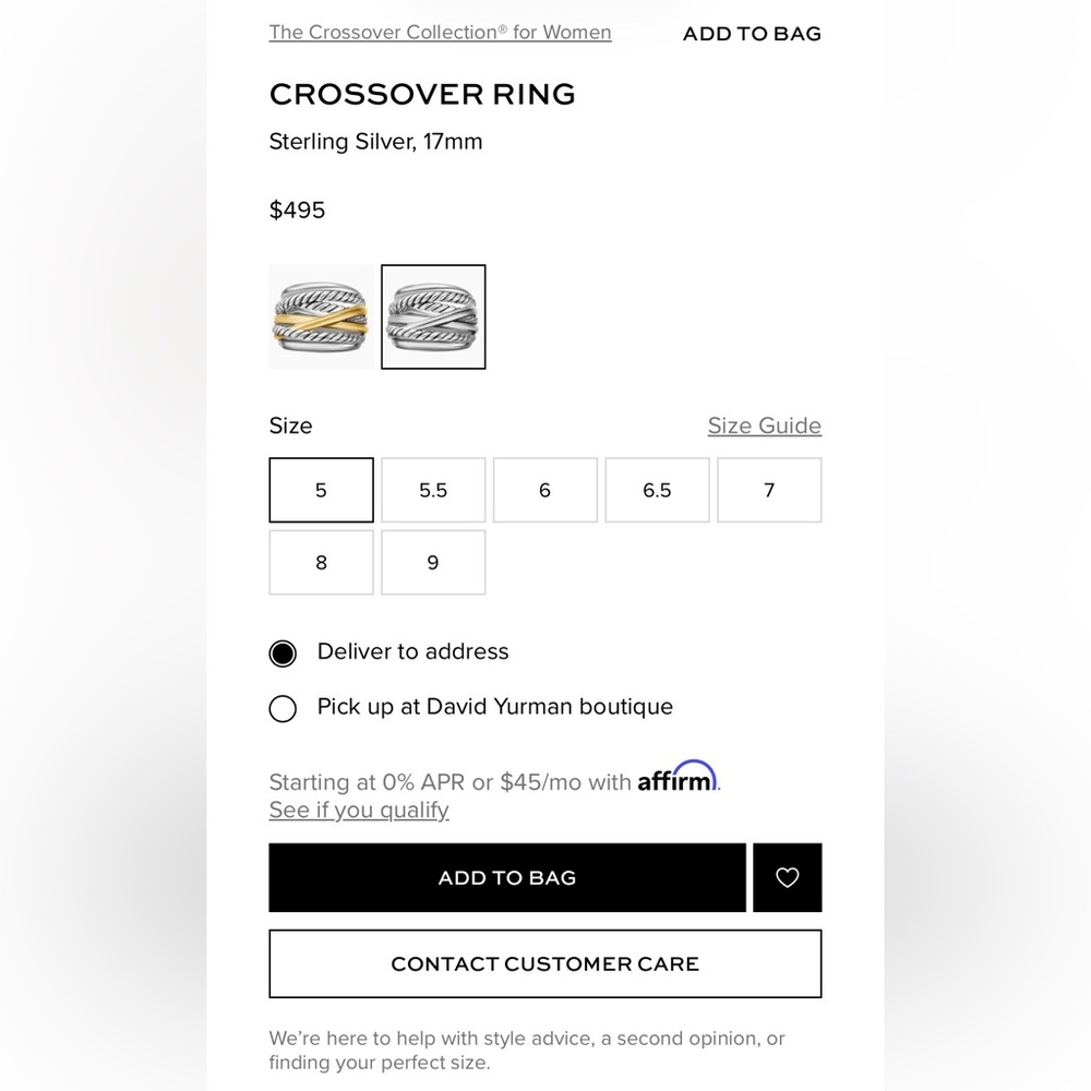 David Yurman Crossover Ring Sz 8 - Picture 2 of 13